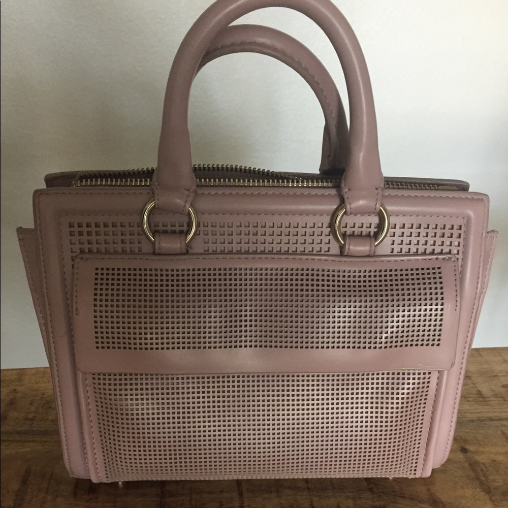 Zara Basic Collection handbag//rose-gold/mauve